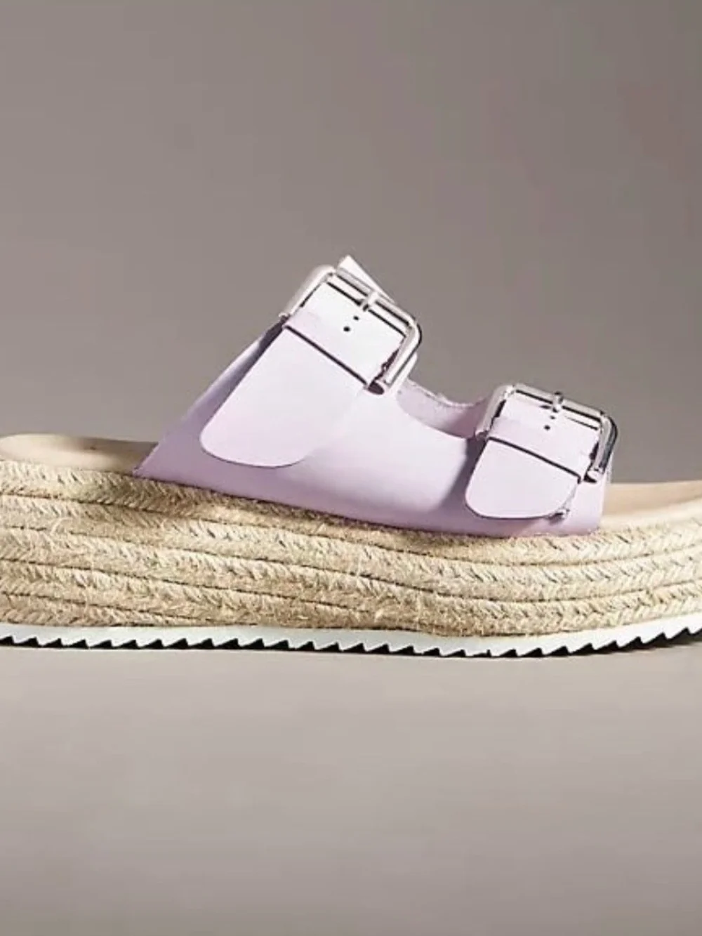 By Anthropologie Lilac Double-Buckle Espadrille Platform Sandal Women Size 8